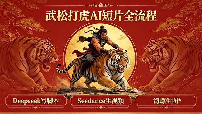 武松打虎AI短片全流程：Deepseek写脚本+Seedance生视频+海螺生图-极客网创