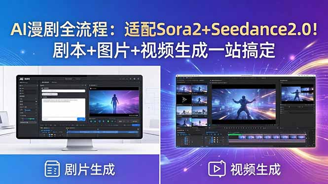 AI漫剧全流程：适配Sora2+Seedance2.0！剧本+图片+视频生成一站搞定-极客网创