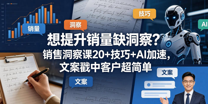 想提升销量缺洞察?销售洞察课20+技巧+AI加速,文案戳中客户超简单【原创双语字幕】-极客网创