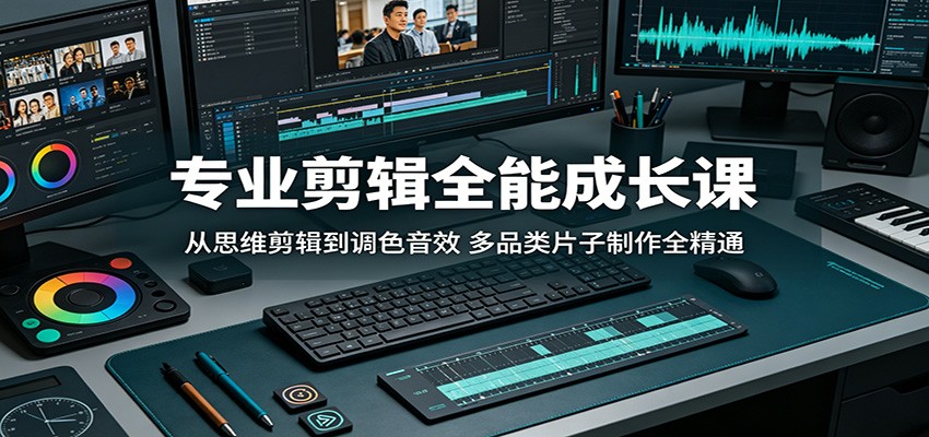 专业剪辑全能成长课：从思维剪辑到调色音效，多品类片子制作全精通-极客网创