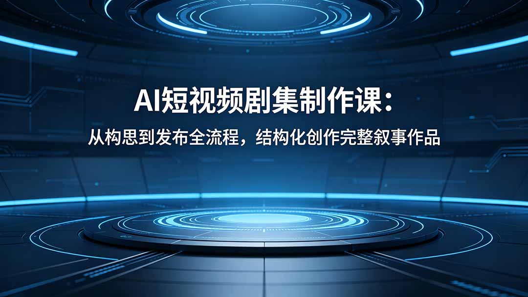 AI短视频剧集制作课:从构思到发布全流程,结构化创作完整叙事作品-极客网创