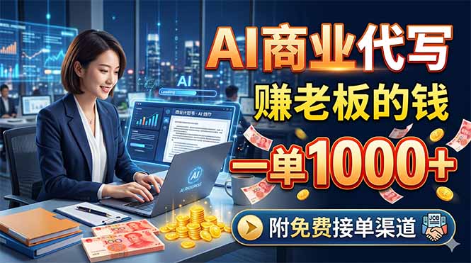 AI商业代写，赚老板的钱，一单1000+，附免费接单渠道-极客网创