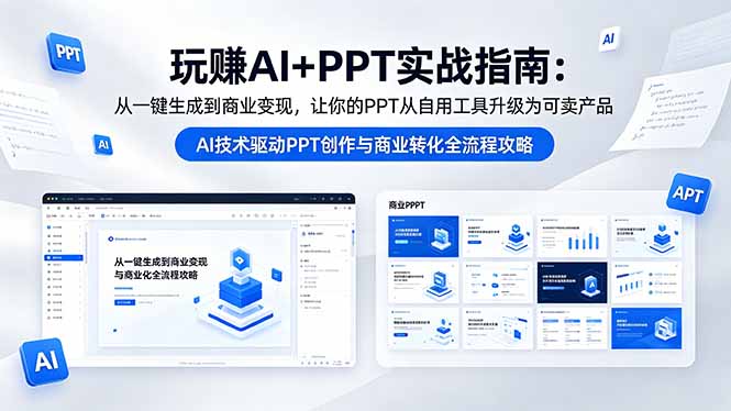 玩赚AI+PPT实战指南-更新5月13：从一键生成到商业变现，让你的PPT从自用工具升级为可卖产品-极客网创