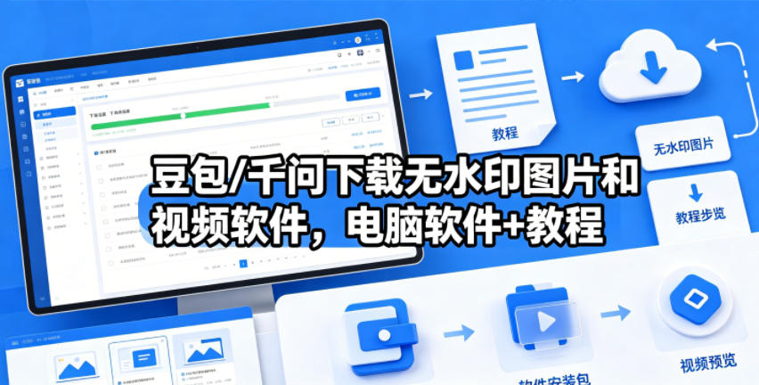 豆包/千问下载无水印图片和视频软件，电脑软件+教程-极客网创