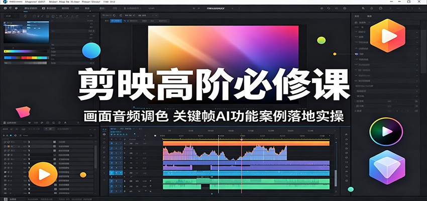 剪映高阶必修课：画面音频调色，关键帧AI功能案例落地实操-极客网创