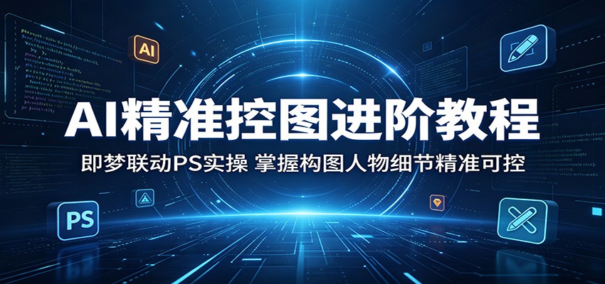 AI精准控图进阶教程：即梦联动PS实操，掌握构图人物细节精准可控-极客网创
