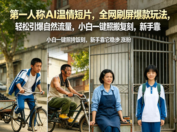 第一人称AI温情短片，全网刷屏爆款玩法，轻松引爆自然流量，小白一键照搬复刻，新手靠它稳步涨粉-极客网创