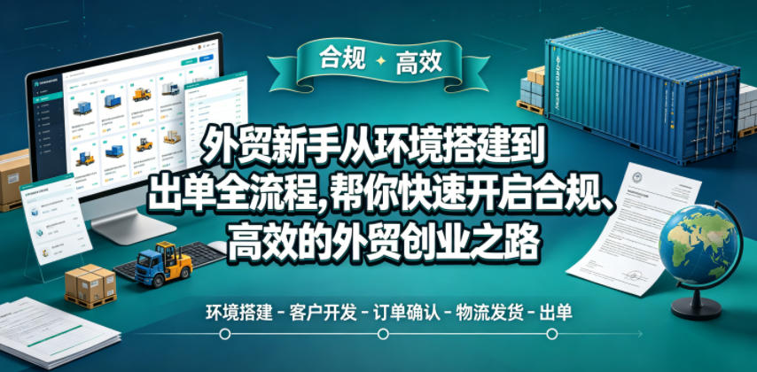 外贸新手从环境搭建到出单全流程，帮你快速开启合规、高效的外贸创业之路-极客网创