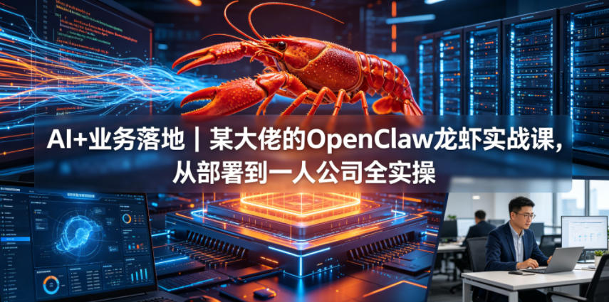 AI+业务落地｜某大佬的OpenClaw小龙虾实战课，从部署到一人公司全实操-极客网创