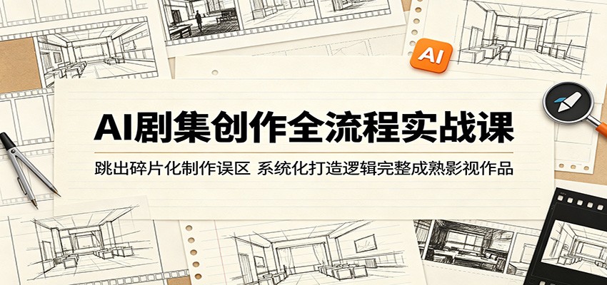 AI剧集创作全流程实战课:跳出碎片化制作误区,系统化打造逻辑完整成熟影视作品-极客网创