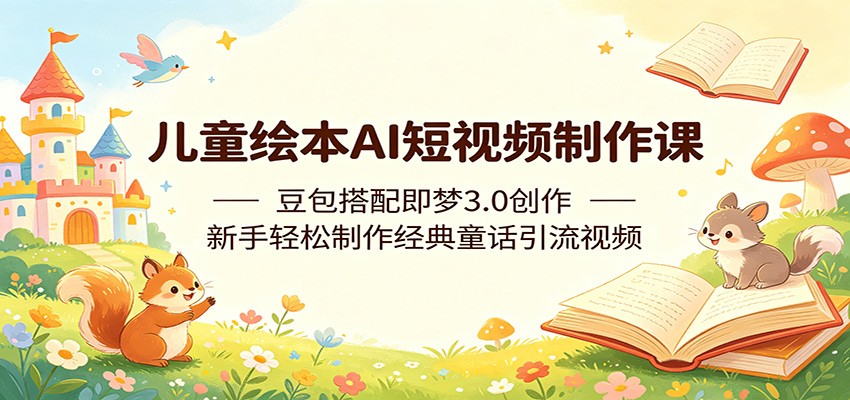 儿童绘本AI短视频制作课:豆包搭配即梦3.0创作,新手轻松制作经典童话引流视频-极客网创