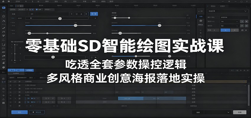 零基础SD智能绘图实战课:吃透全套参数操控逻辑,多风格商业创意海报落地实操-极客网创
