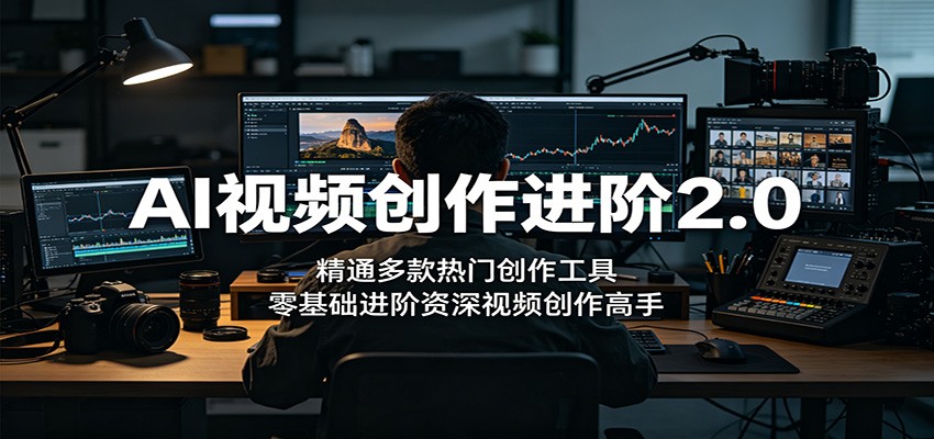 AI视频创作进阶2.0:精通多款热门创作工具,零基础进阶资深视频创作高手-极客网创