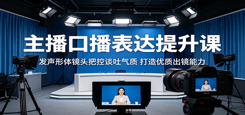 主播口播表达提升课:发声形体镜头把控谈吐气质,打造优质出镜能力-极客网创