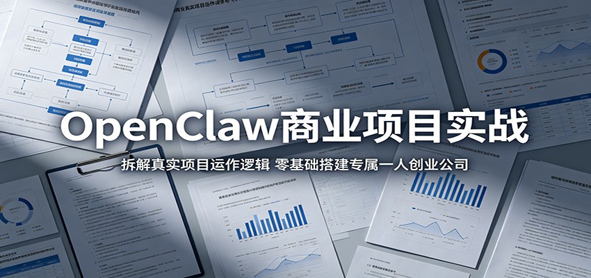 OpenClaw商业项目实战:拆解真实项目运作逻辑,零基础搭建专属一人创业公司-极客网创