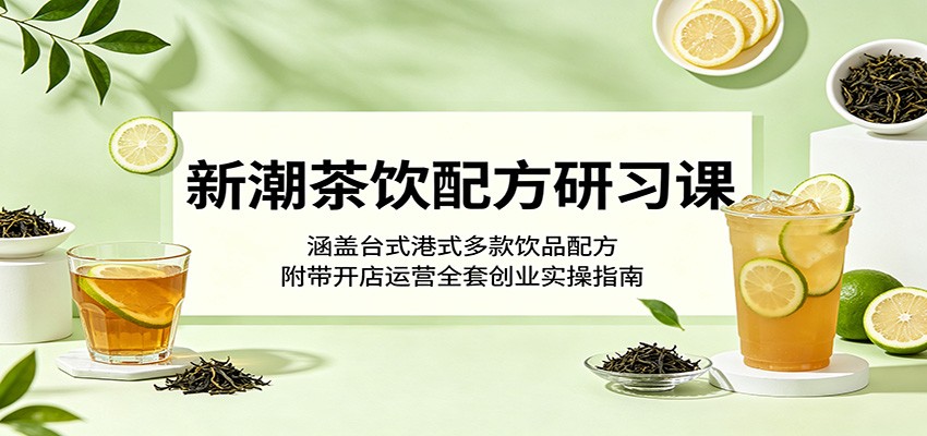 新潮茶饮配方研习课:涵盖台式港式多款饮品配方,附带开店运营全套创业实操指南-极客网创