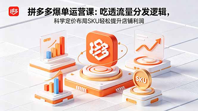 拼多多爆单运营实战课:吃透流量分发逻辑,科学定价布局SKU轻松提升店铺利润-极客网创