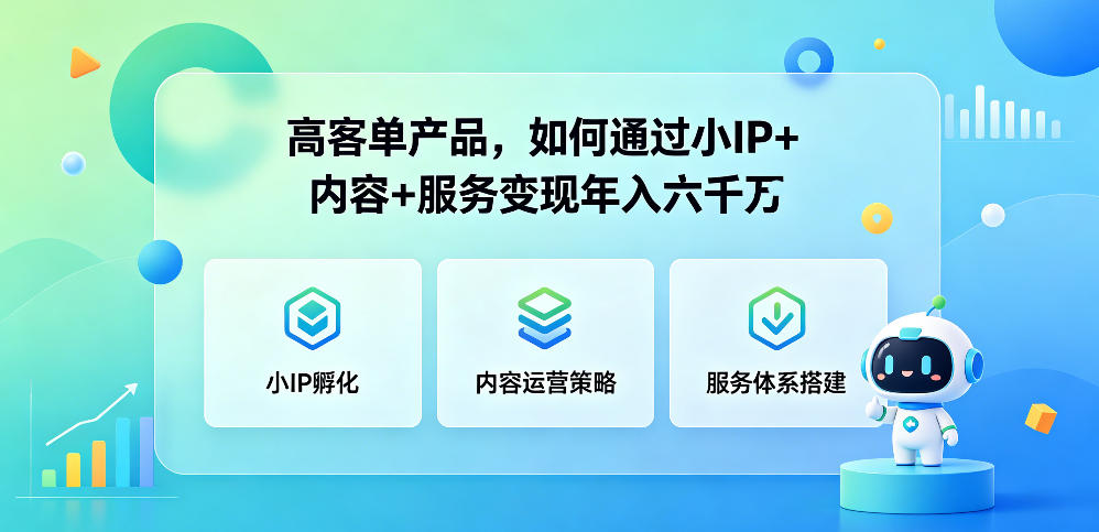 高客单产品,如何通过小IP+内容+服务变现年入六干W-极客网创