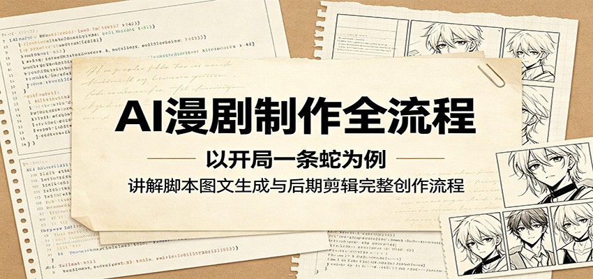 AI漫剧制作全流程：以开局一条蛇为例，讲解脚本图文生成与后期剪辑完整创作流程-极客网创