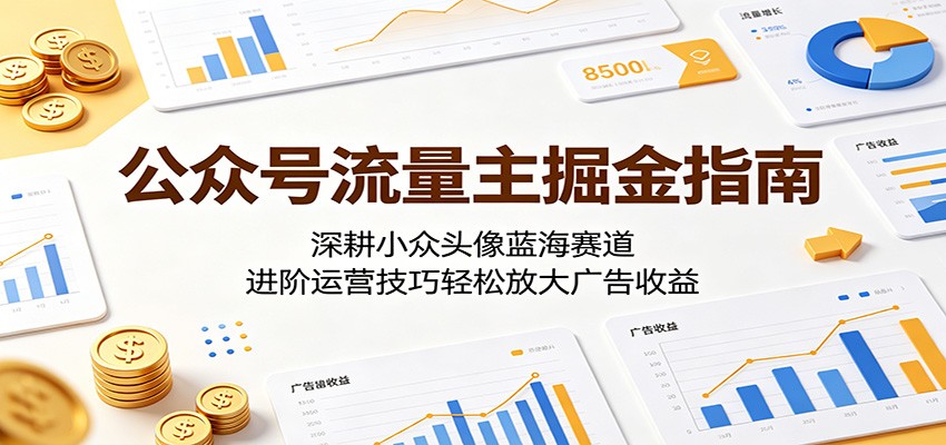 公众号流量主掘金指南:深耕小众头像蓝海赛道,进阶运营技巧轻松放大广告收益-极客网创