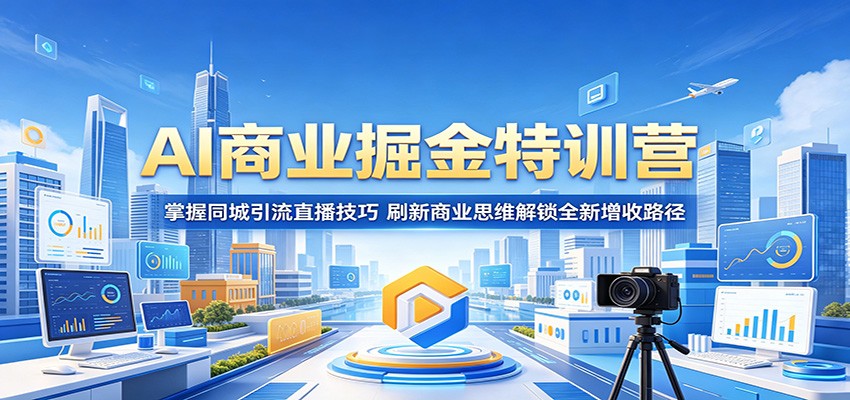 AI商业掘金特训营:掌握同城引流直播技巧,刷新商业思维解锁全新增收路径-极客网创