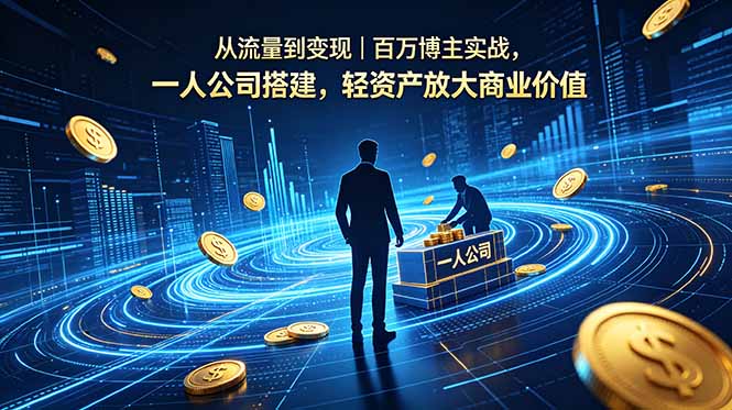 从流量到变现|百万博主实战,一人公司搭建,轻资产放大商业价值-极客网创