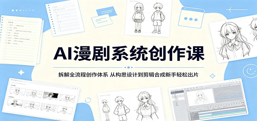 AI漫剧系统创作课:拆解全流程创作体系,从构思设计到剪辑合成新手轻松出片-极客网创