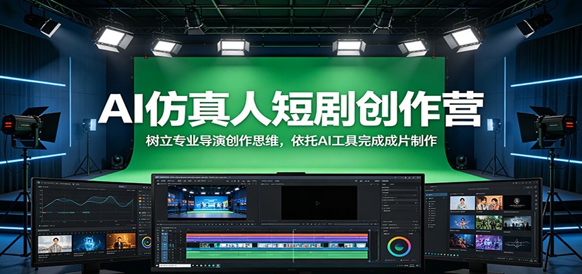 AI仿真人短剧创作营：树立专业导演创作思维，依托AI工具完成成片制作-极客网创