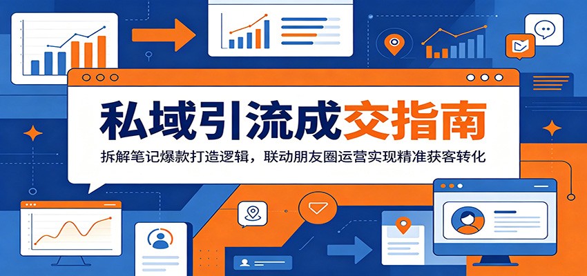 私域引流成交指南:拆解笔记爆款打造逻辑,联动朋友圈运营实现精准获客转化-极客网创