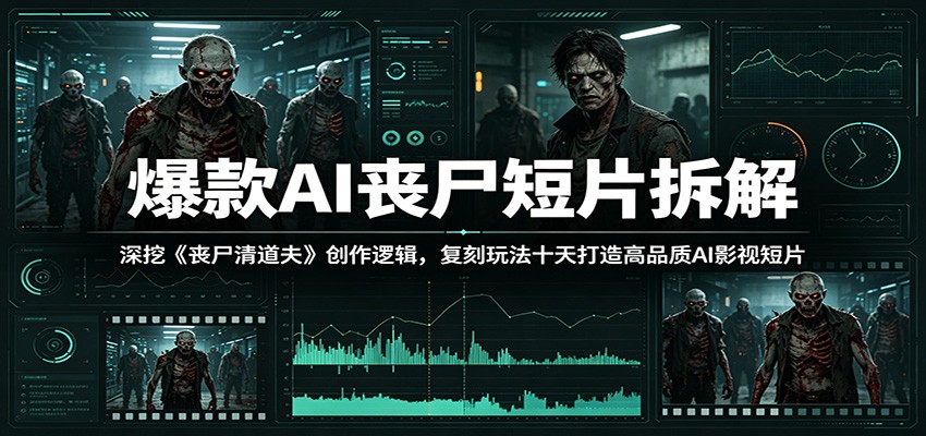 爆款AI丧尸短片拆解:深挖《丧尸清道夫》创作逻辑,复刻玩法快速打造高品质AI影视短片-极客网创
