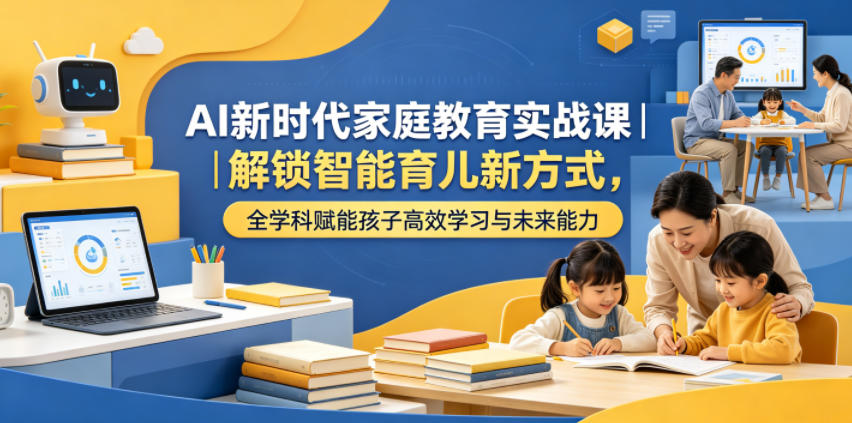 AI新时代家庭教育实战课｜解锁智能育儿新方式，全学科赋能孩子高效学习与未来能力-极客网创