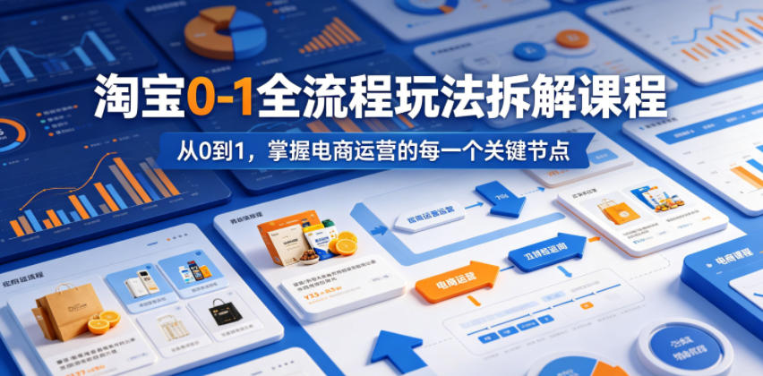淘宝0-1全流程玩法拆解课程，从0到1，掌握电商运营的每一个关键节点-极客网创