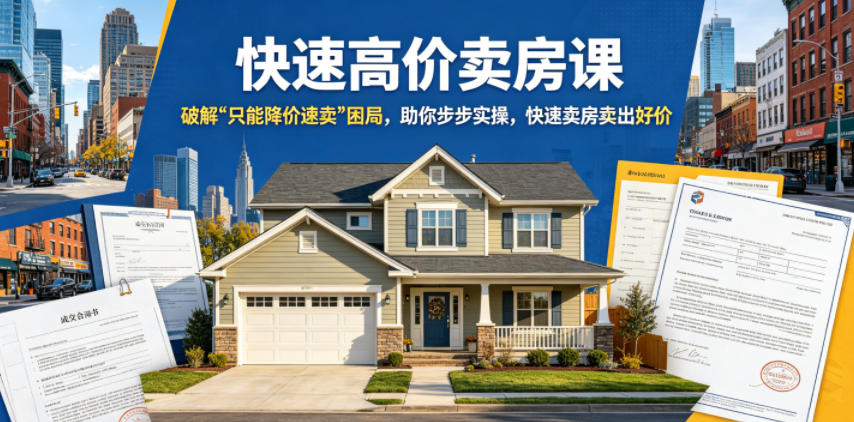 快速高价卖房课，破解“只能降价速卖”困局，助你步步实操，快速卖房卖出好价(更新2026)-极客网创