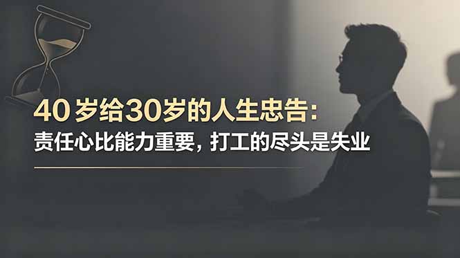 付费文章：40岁给30岁的人生忠告：责任心比能力重要，打工的尽头是失业-极客网创