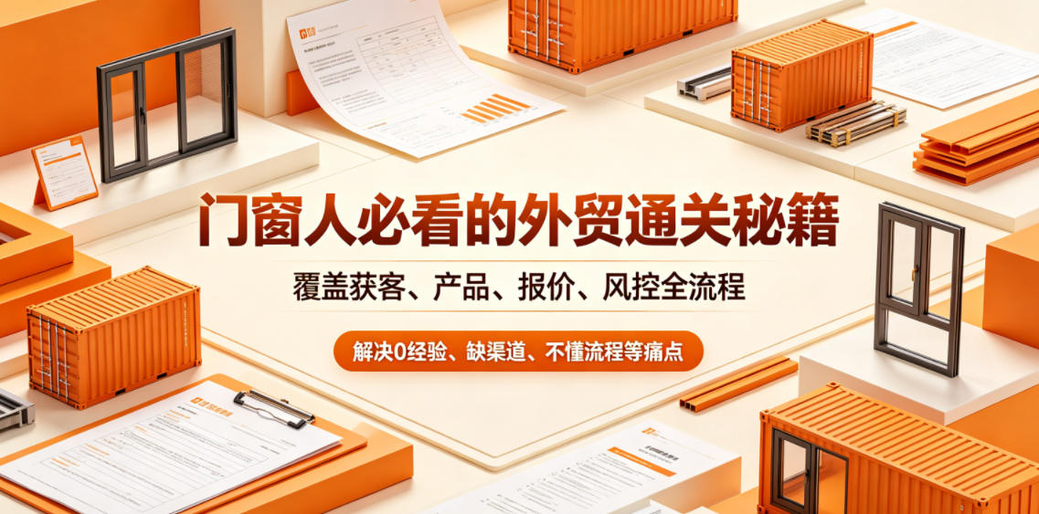门窗人必看的外贸通关秘籍，块覆盖获客、产品、报价、风控全流程，解决0经验、缺渠道、不懂流程等痛点-极客网创
