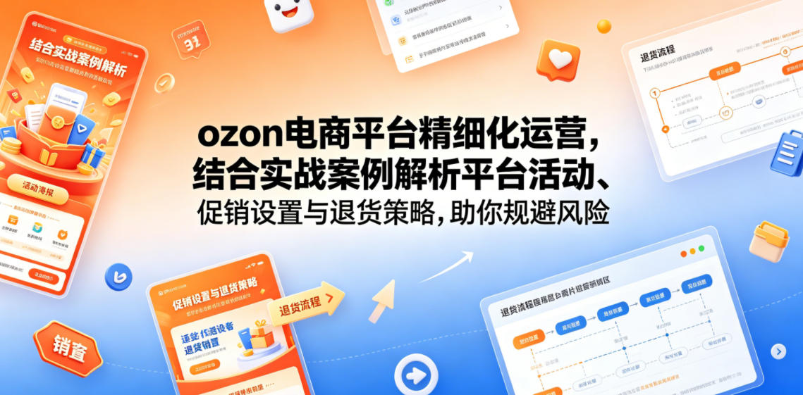 ozon电商平台精细化运营，结合实战案例解析平台活动、促销设置与退货策略，助你规避风险、提升销量-极客网创