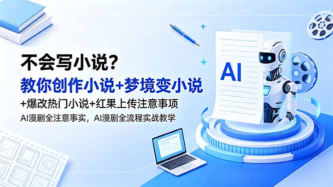 不会写小说？教你创作小说+梦境变小说+爆改热门小说+红果上传注意事项，AI漫剧全流程实战教学-极客网创