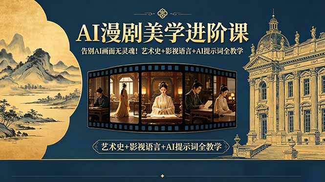 告别AI画面无灵魂！AI漫剧美学进阶课-更新，艺术史+影视语言+AI提示词全教学-极客网创