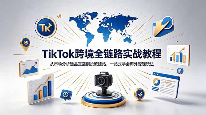 TikTok+独立站跨境基础全套教程，拆解平台盈利逻辑，新手从零跑通变现全流程-极客网创