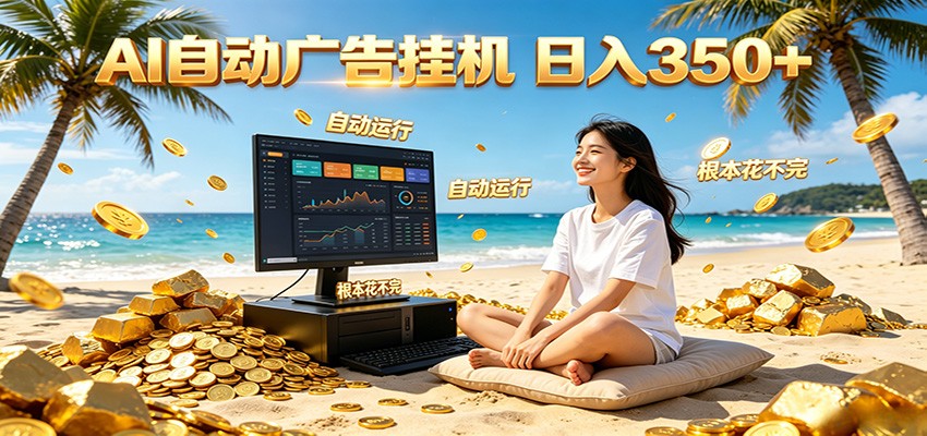 AI自动广告挂机 日入350+ 真正做到躺赚式变现,根本花不完!-极客网创