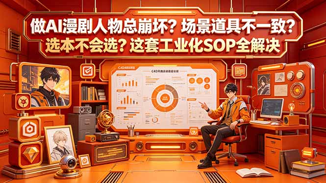 做AI漫剧人物总崩坏?场景道具不一致?选本不会选?这套工业化SOP全解决 (更新-极客网创