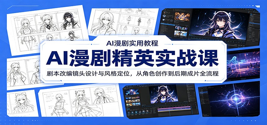 AI漫剧精英实战课:剧本改编镜头设计与风格定位,从角色创作到后期成片全流程-极客网创