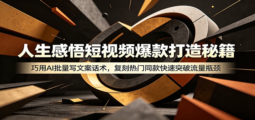 人生感悟短视频爆款打造秘籍:巧用A 批量写文案话术,复刻热门同款快速突破流量瓶颈-极客网创