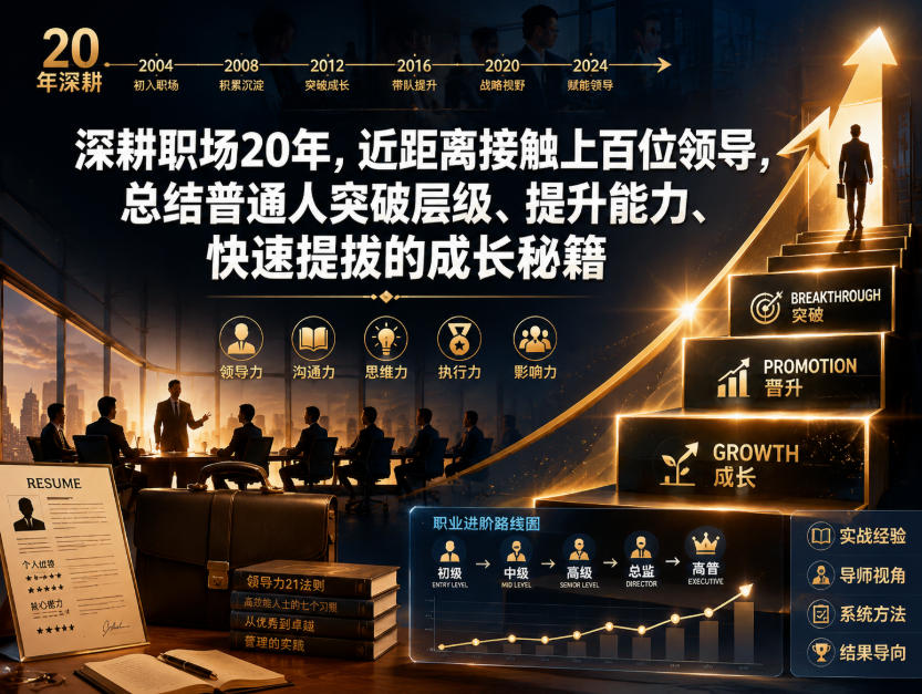 付费文章:深耕职场20年,近距离接触上百位领导,总结普通人突破层级、提升能力、快速提拔的成长秘籍(全网独家干货)-极客网创