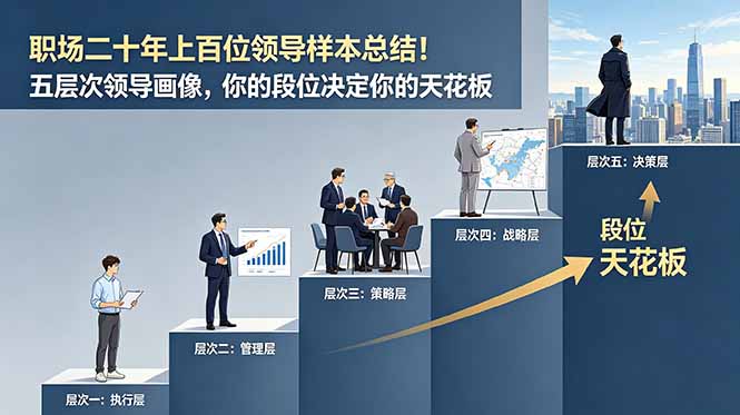 付费文章:职场二十年上百位领导样本总结!五层次领导画像,你的段位决定你的天花板-极客网创