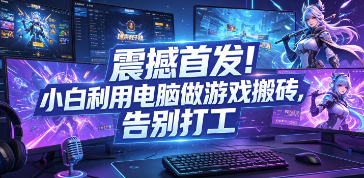 震撼首发！小白利用电脑做游戏搬砖，告别打工【揭秘】-极客网创
