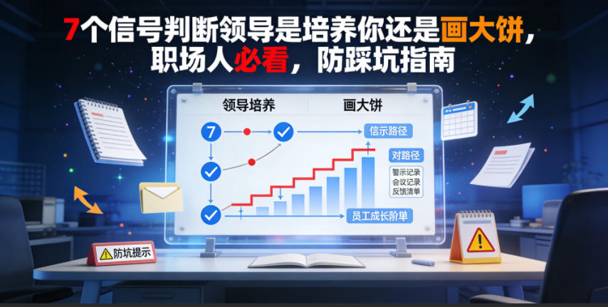 付费文章：7个信号判断领导是培养你还是画大饼，职场人必看，防踩坑指南-极客网创