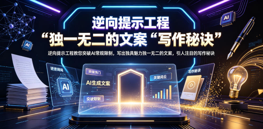 逆向提示工程教您突破AI常规限制，写出独具魅力独一无二的文案，引人注目的写作秘诀【原创双语字幕】-极客网创