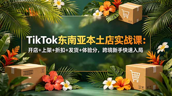 TikTok东南亚本土店实战课:开店+上架+折扣+发货+体验分,跨境新手快速入局-极客网创