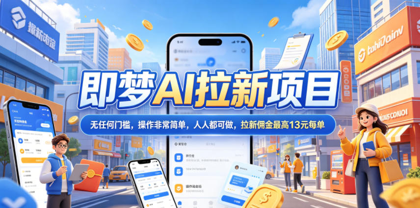 2026年即梦AI拉新项目最新玩法，无任何门槛，操作非常简单，人人都可做，拉新佣金最高13米每单(更新6月24日)-极客网创